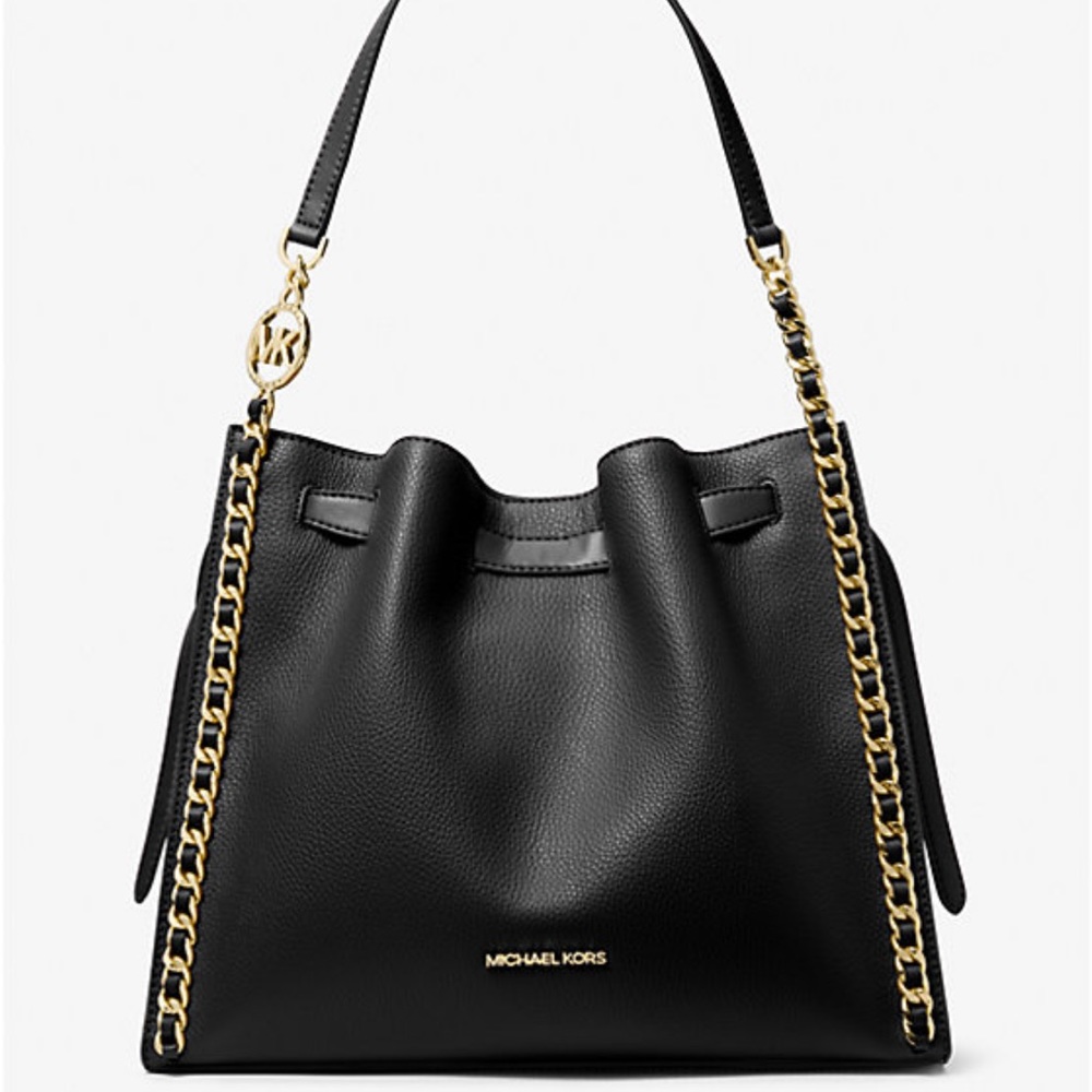 MICHAEL KORS
MINA LARGE BELTED CHAIN SHOULDER BAG BLACK COLOR - Picture 3 of 16